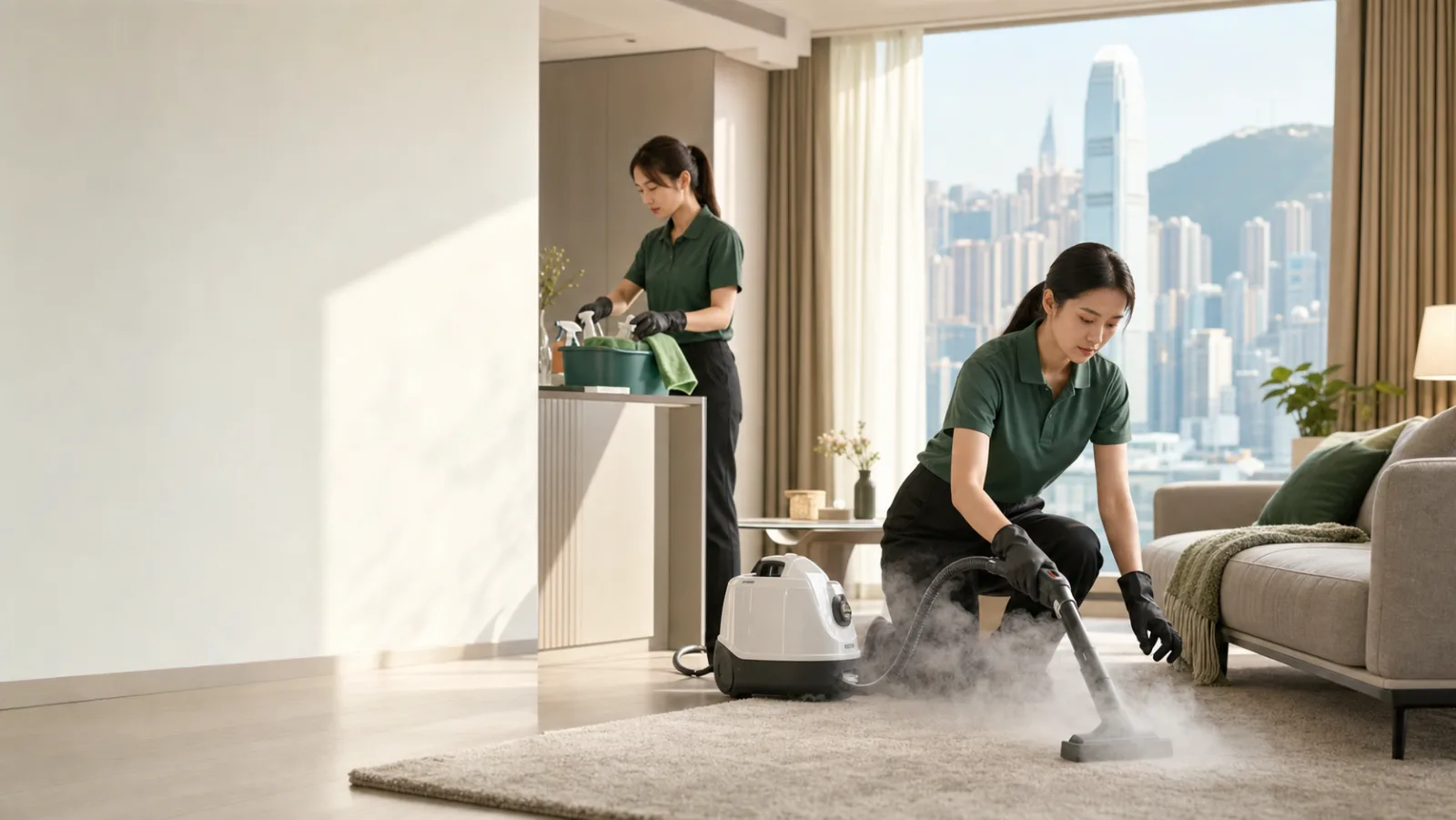 GreenerClean 綠適居專業清潔團隊進行深層清潔